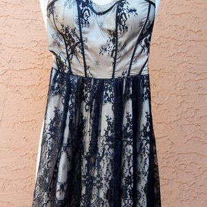 Guess Black and Blush Strapless Dress